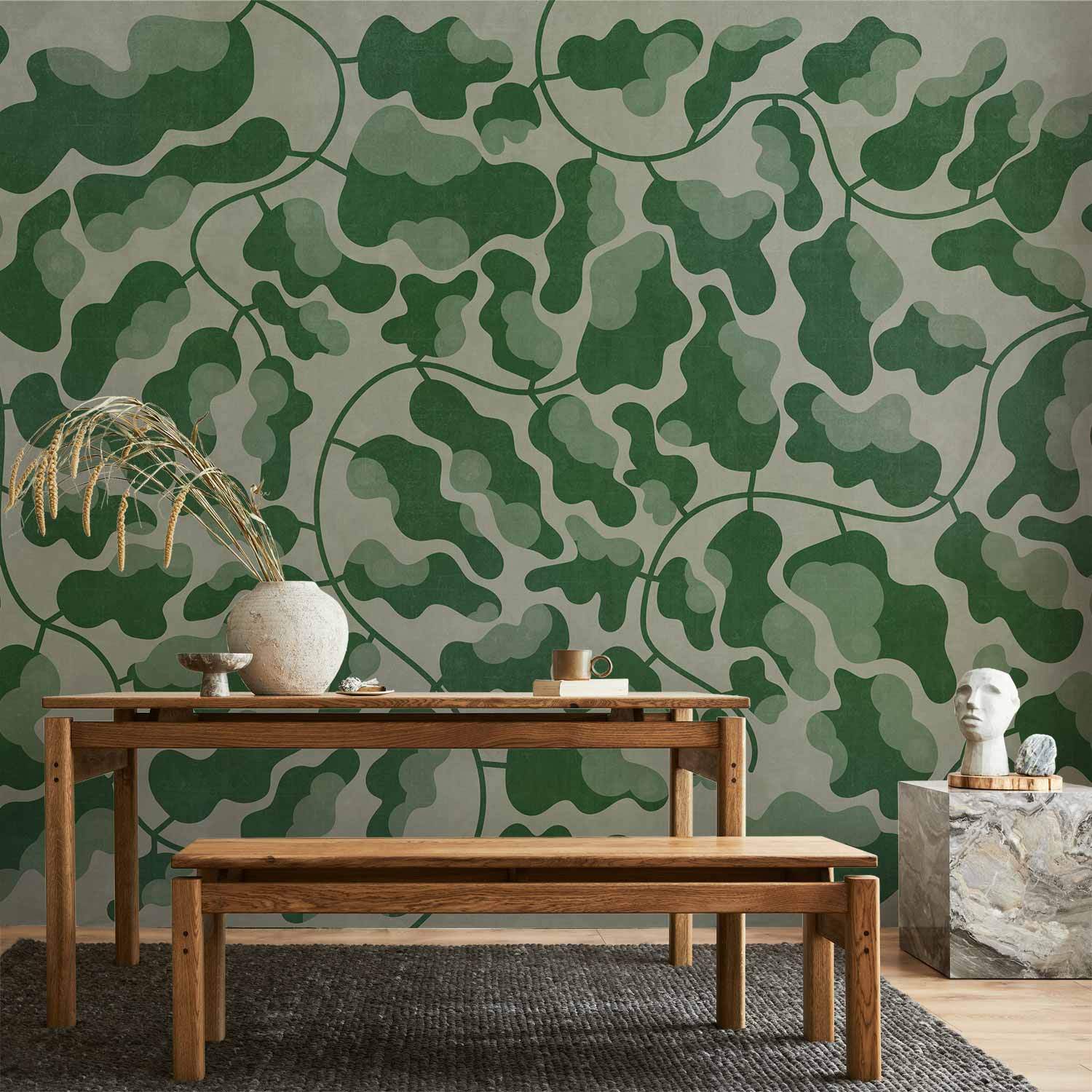 Green Labyrinth Wall Mural for Stylish Interiors