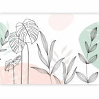 Leaves in Pastels Wall Mural for Stylish Interior