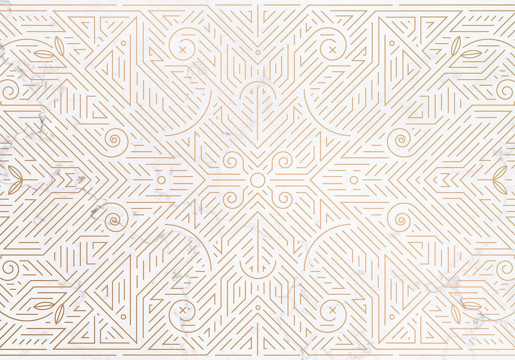 Stunning Geometric Wall Mural with Shades of Gold