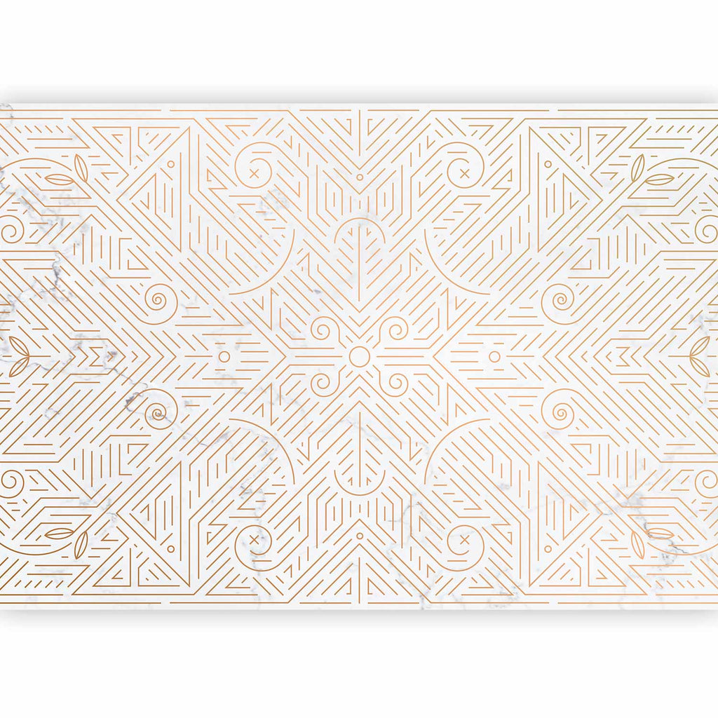 Stunning Geometric Wall Mural with Shades of Gold