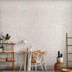 Geometric Gold and Marble Abstract Wall Mural