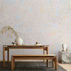 Stunning Geometric Wall Mural with Shades of Gold