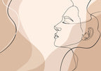 Modern Line Art Wall Mural Featuring Femininity