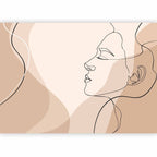 Modern Line Art Wall Mural Featuring Femininity
