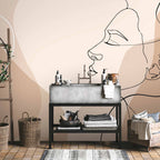 Feminine Line Art Portrait Wall Mural