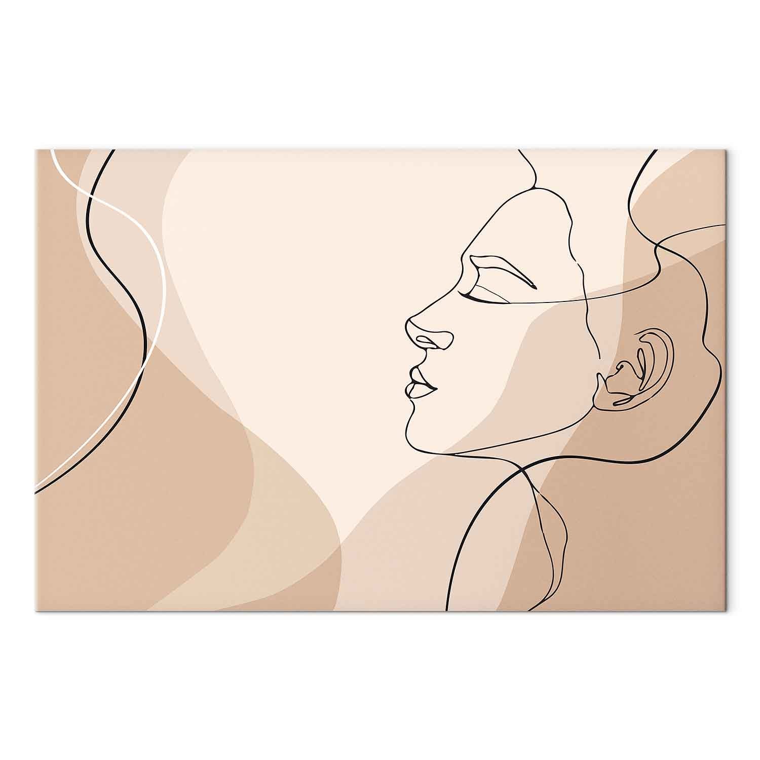 Feminine Line Art Figure Canvas Print
