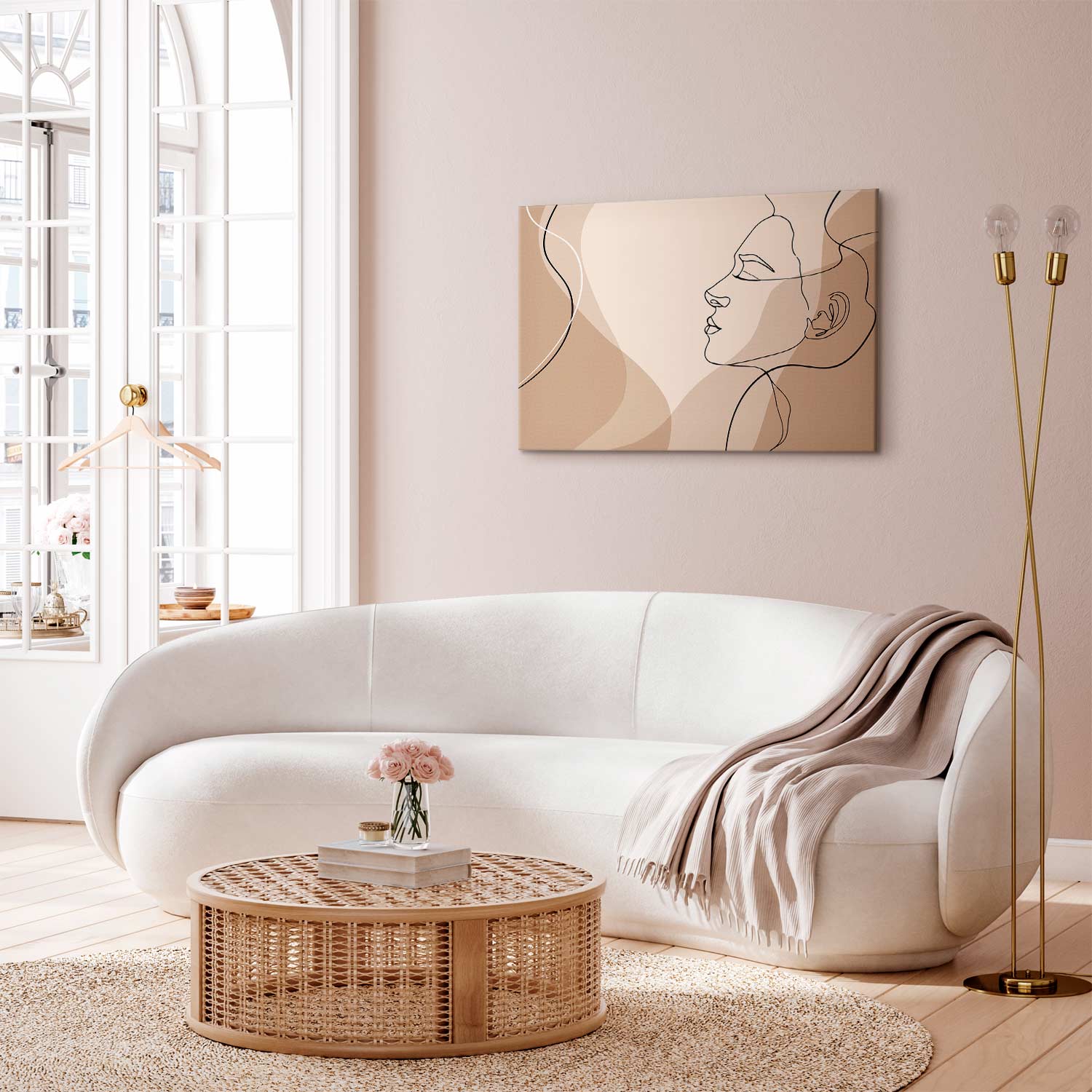 Feminine Line Art Figure Canvas Print