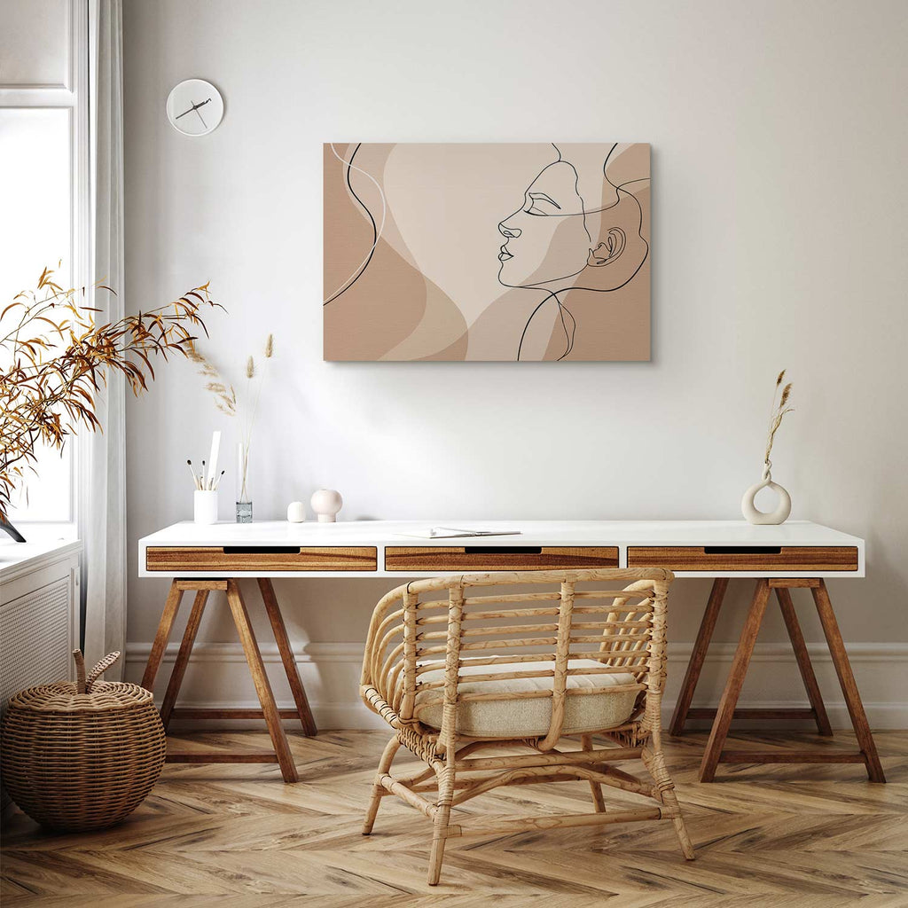 Feminine Line Art Figure Canvas Print