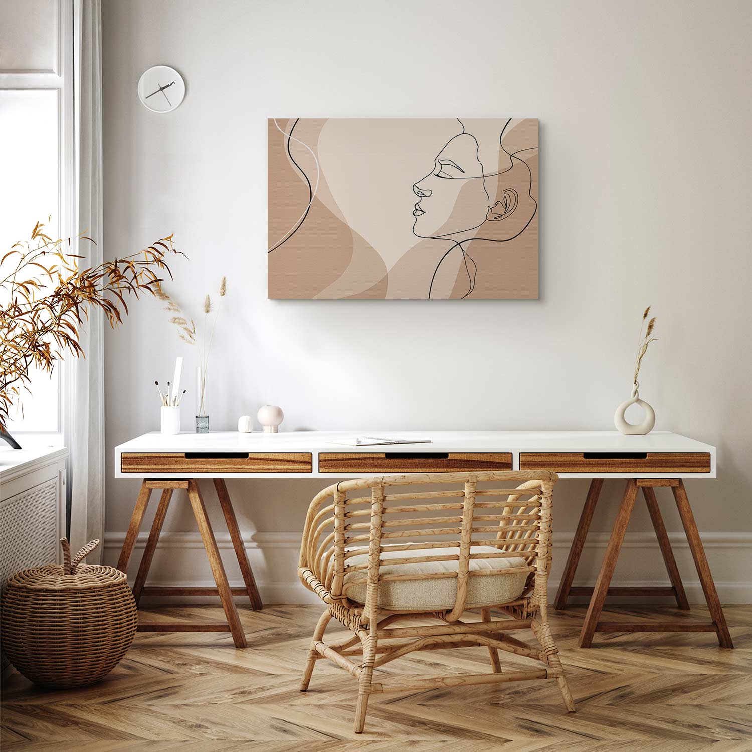 Feminine Line Art Figure Canvas Print