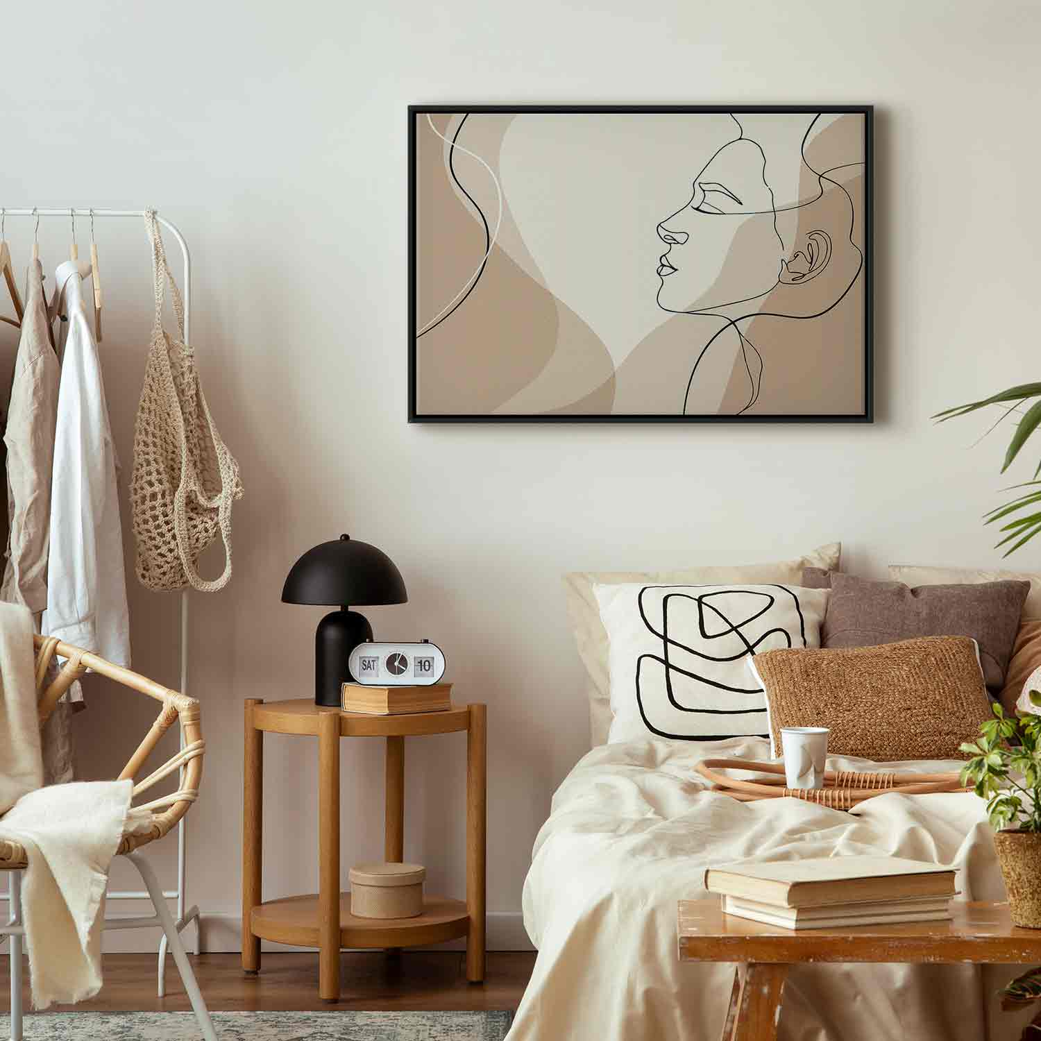 Feminine Line Art Figure Canvas Print