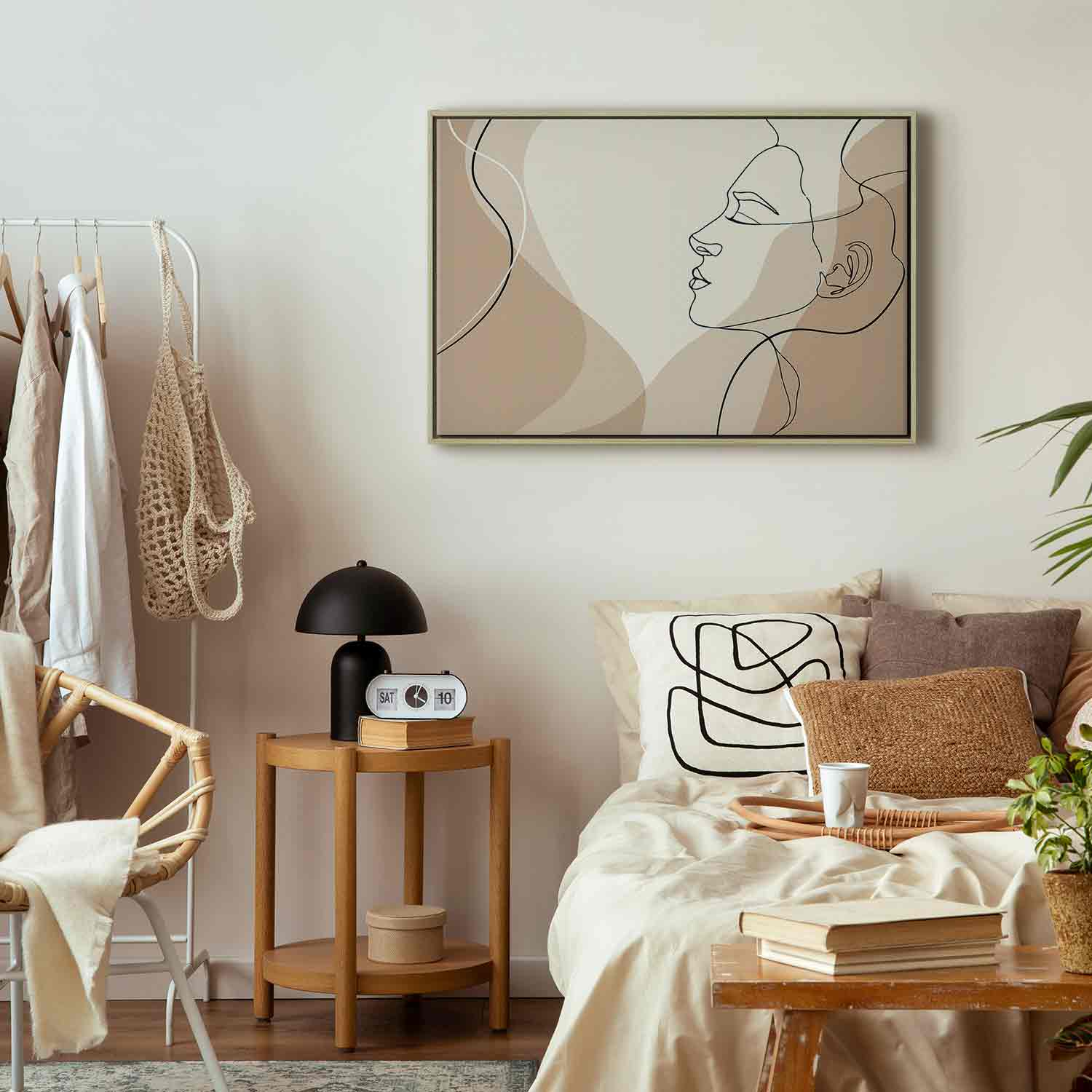 Feminine Line Art Figure Canvas Print