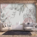 Feminine Wildness Wall Mural of Stylish Interior Design