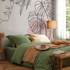 Feminine Line Art Leaves Wall Mural