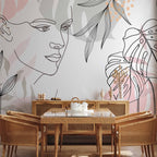 Feminine Wildness Wall Mural of Stylish Interior Design