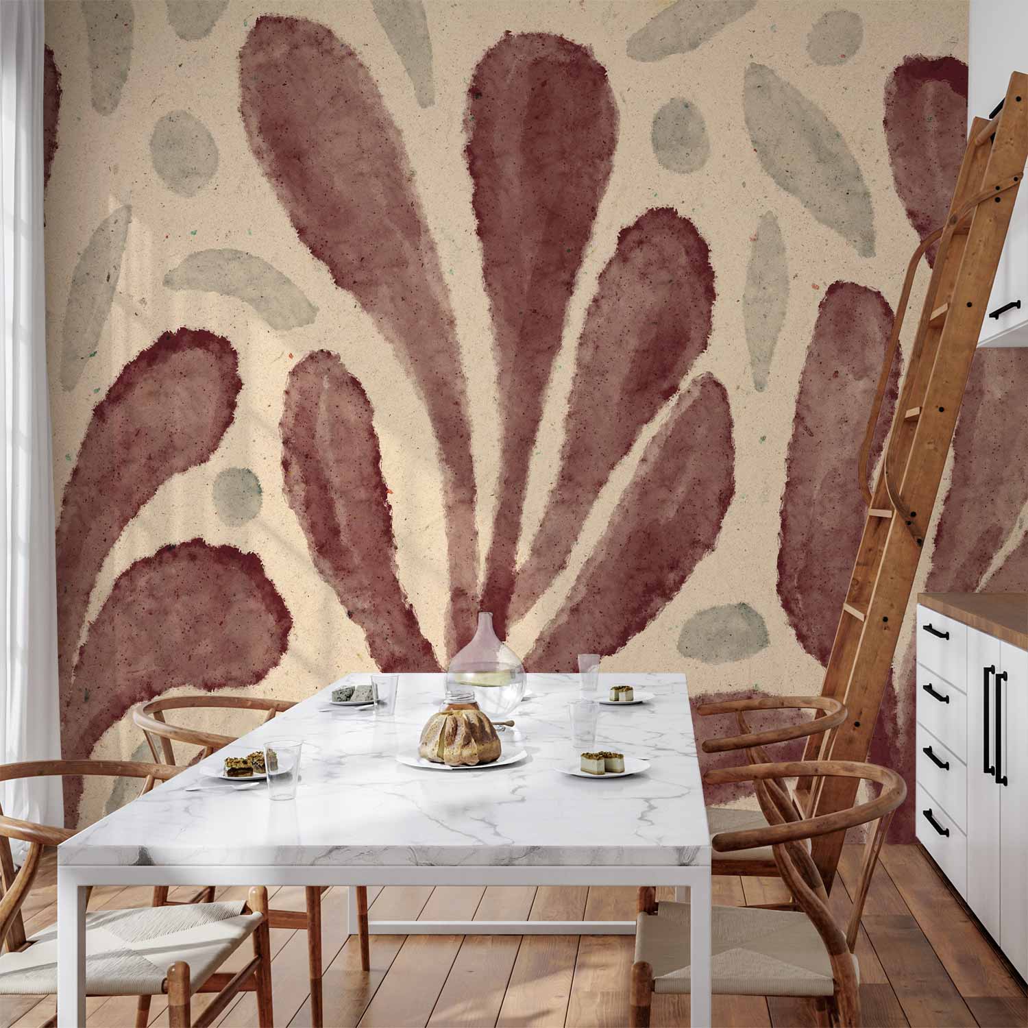 Matisse-Inspired Abstract Leaves Wall Mural