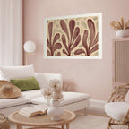 Abstract Leaves and Spots Beige Poster