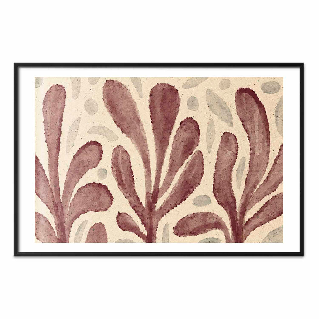 Abstract Leaves and Spots Beige Poster