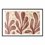Abstract Leaves and Spots Beige Poster