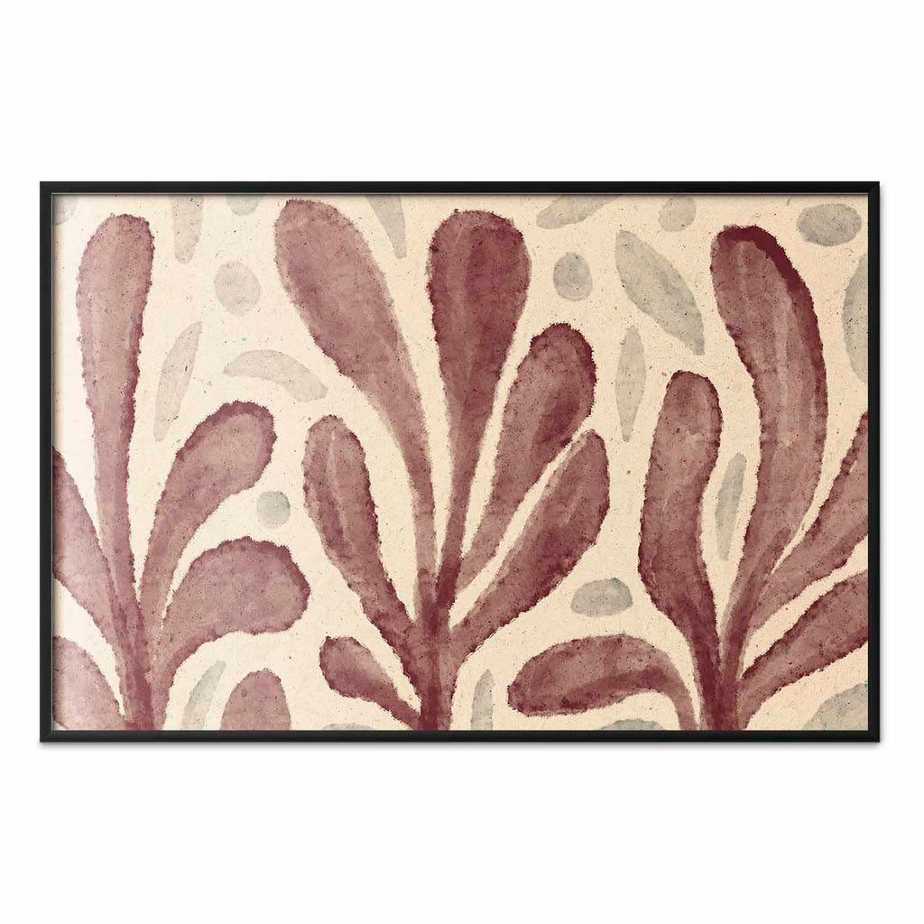 Abstract Leaves and Spots Beige Poster