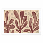 Abstract Leaves and Spots Beige Poster