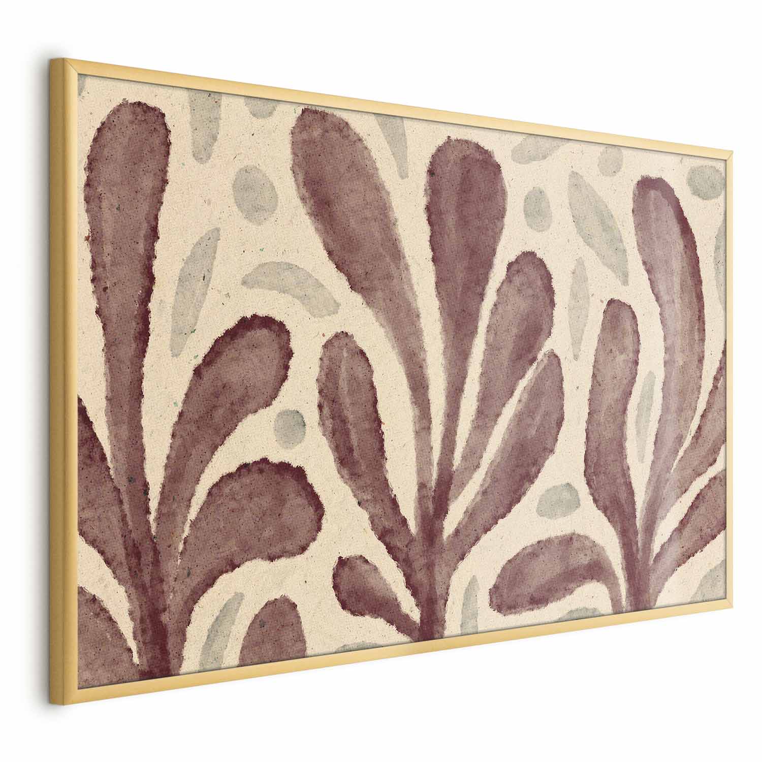 Abstract Leaves and Spots Beige Poster