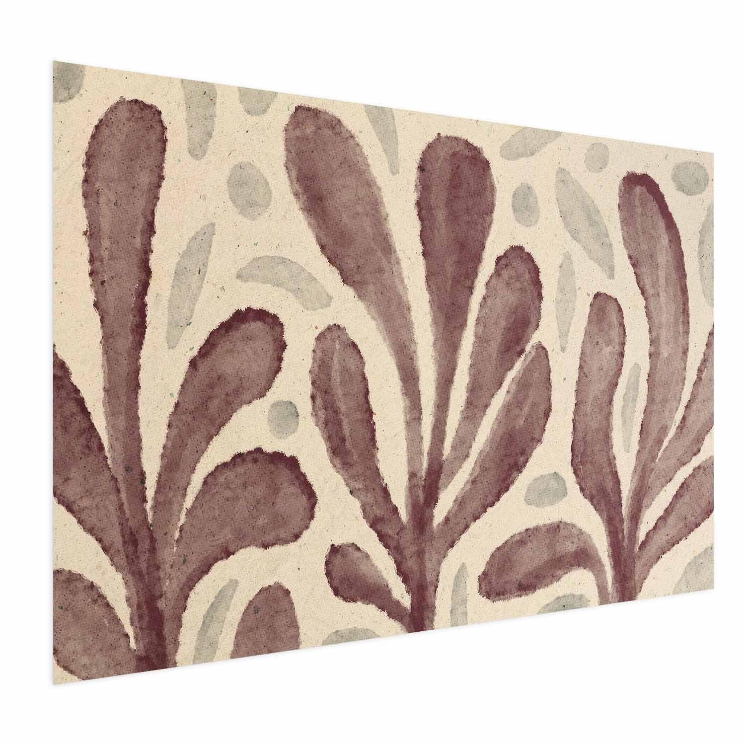 Abstract Leaves and Spots Beige Poster