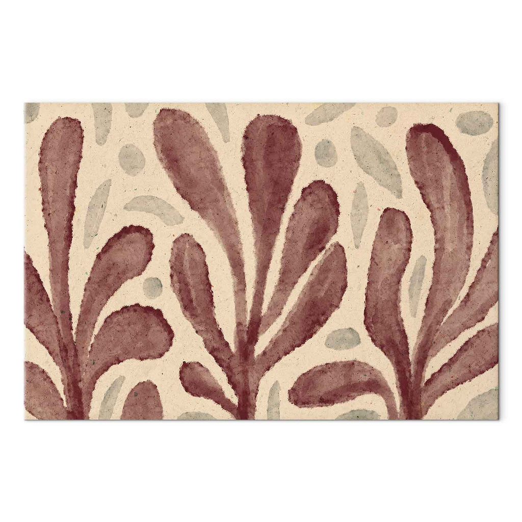 Abstract Leaves and Spots Modern Canvas Print