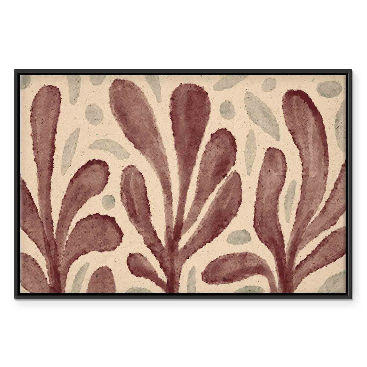 Abstract Leaves and Spots Modern Canvas Print