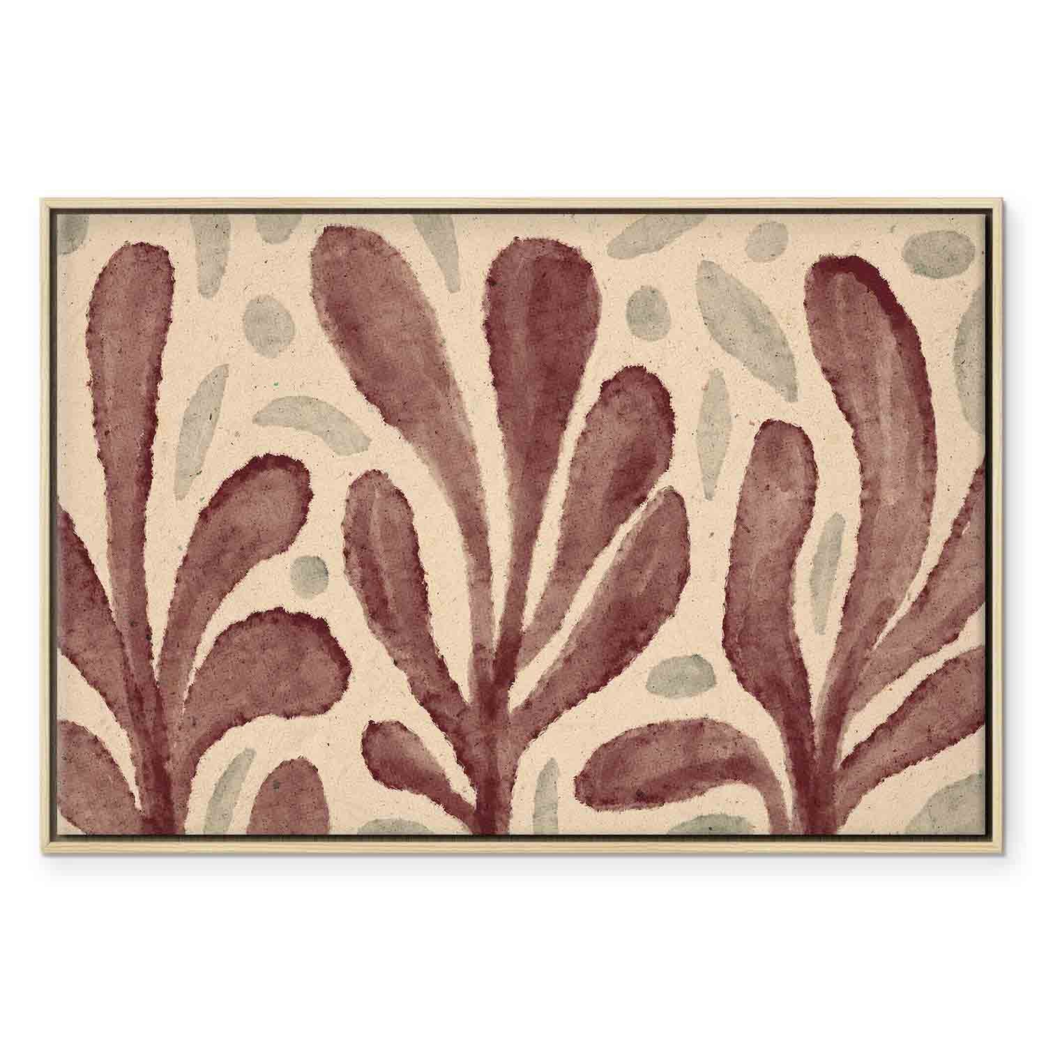 Abstract Leaves and Spots Modern Canvas Print