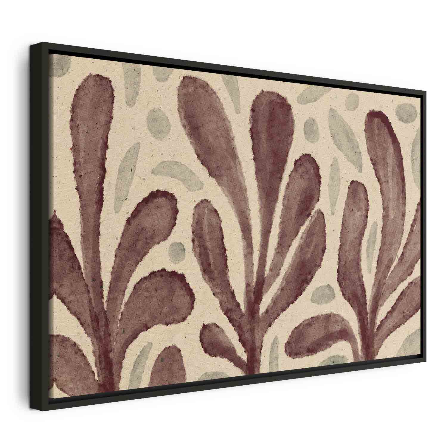 Abstract Leaves and Spots Modern Canvas Print