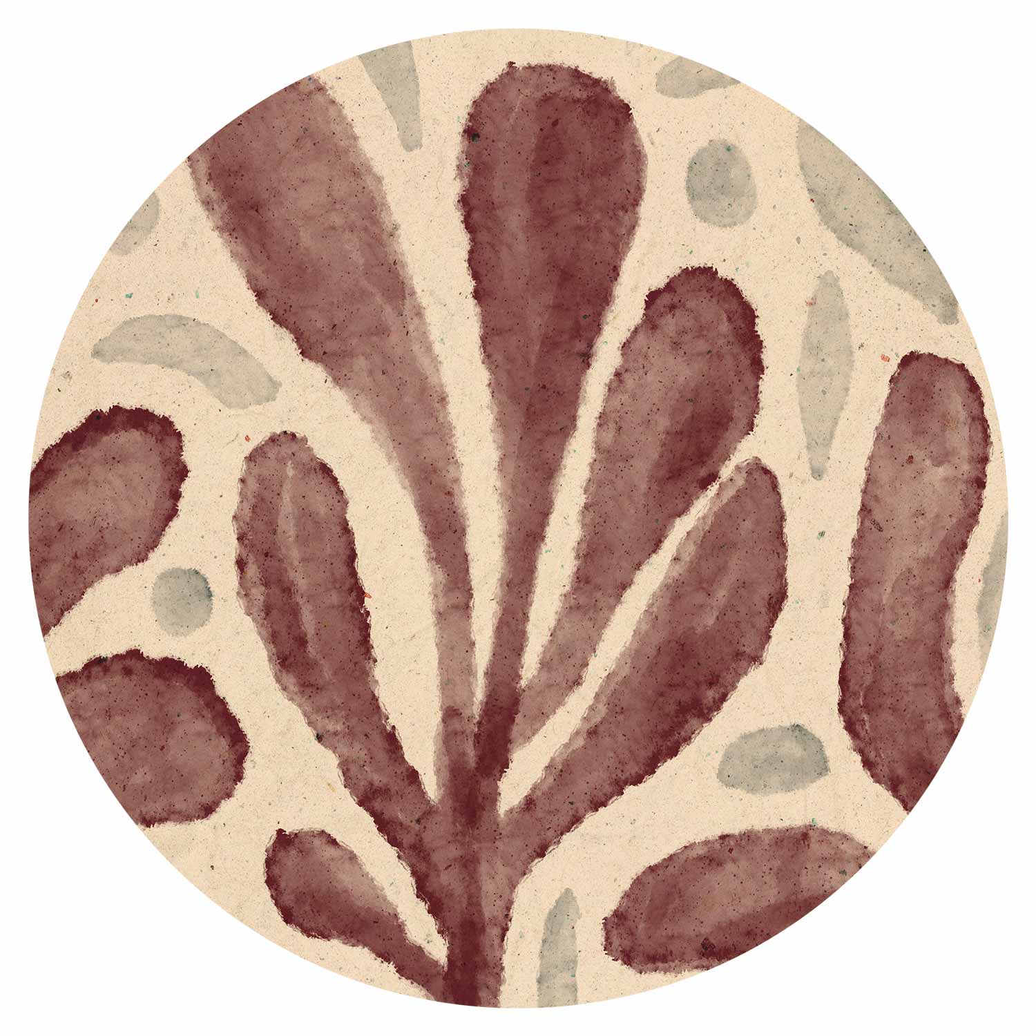 Matisse-Inspired Abstract Leaves Round Wall Mural