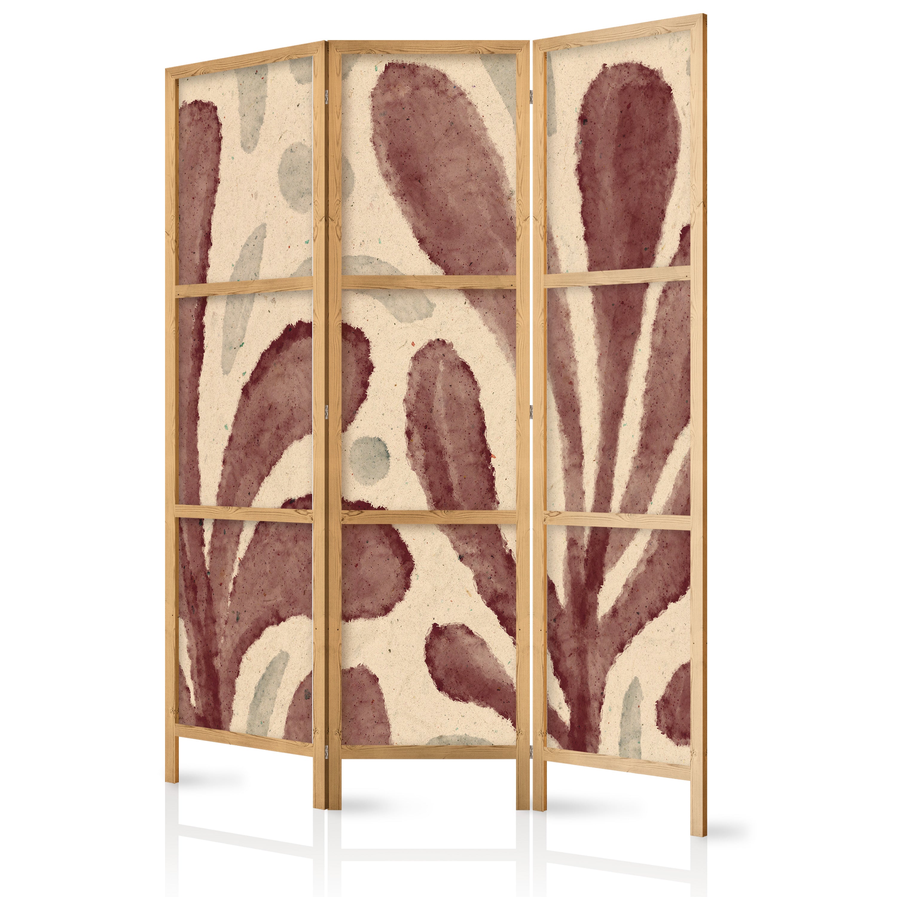 Elegant Japanese Room Divider with Unique Leaf Design