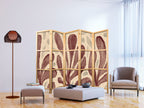 Japanese Room Divider with Irregular Leaf Patterns