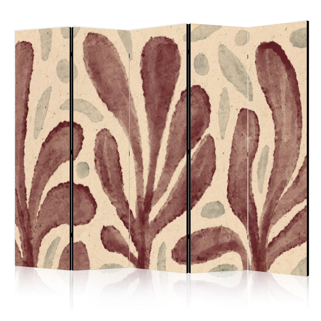Stylish Room Divider with Waving Leaves Design