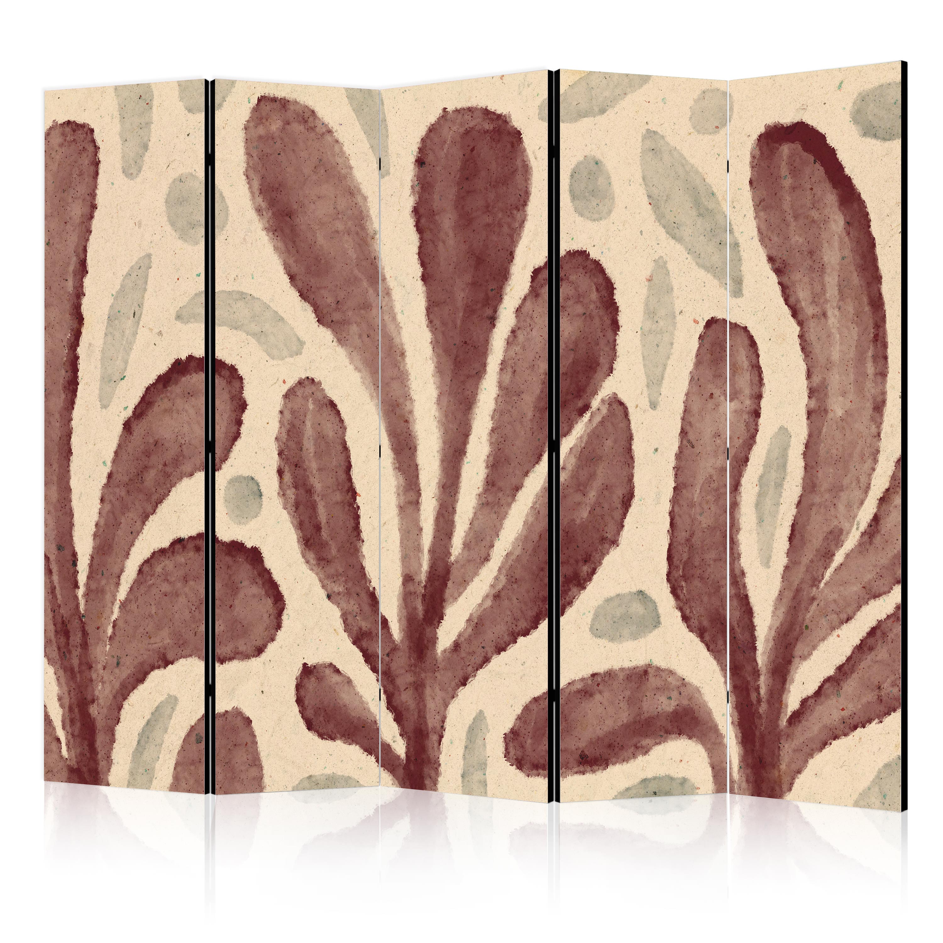 Stylish Room Divider with Waving Leaves Design