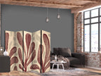 Stylish Room Divider with Waving Leaves Design