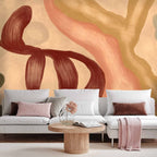 Colorful Abstract Shapes Lime Wash Wall Mural
