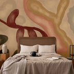 Colorful Abstract Shapes Lime Wash Wall Mural