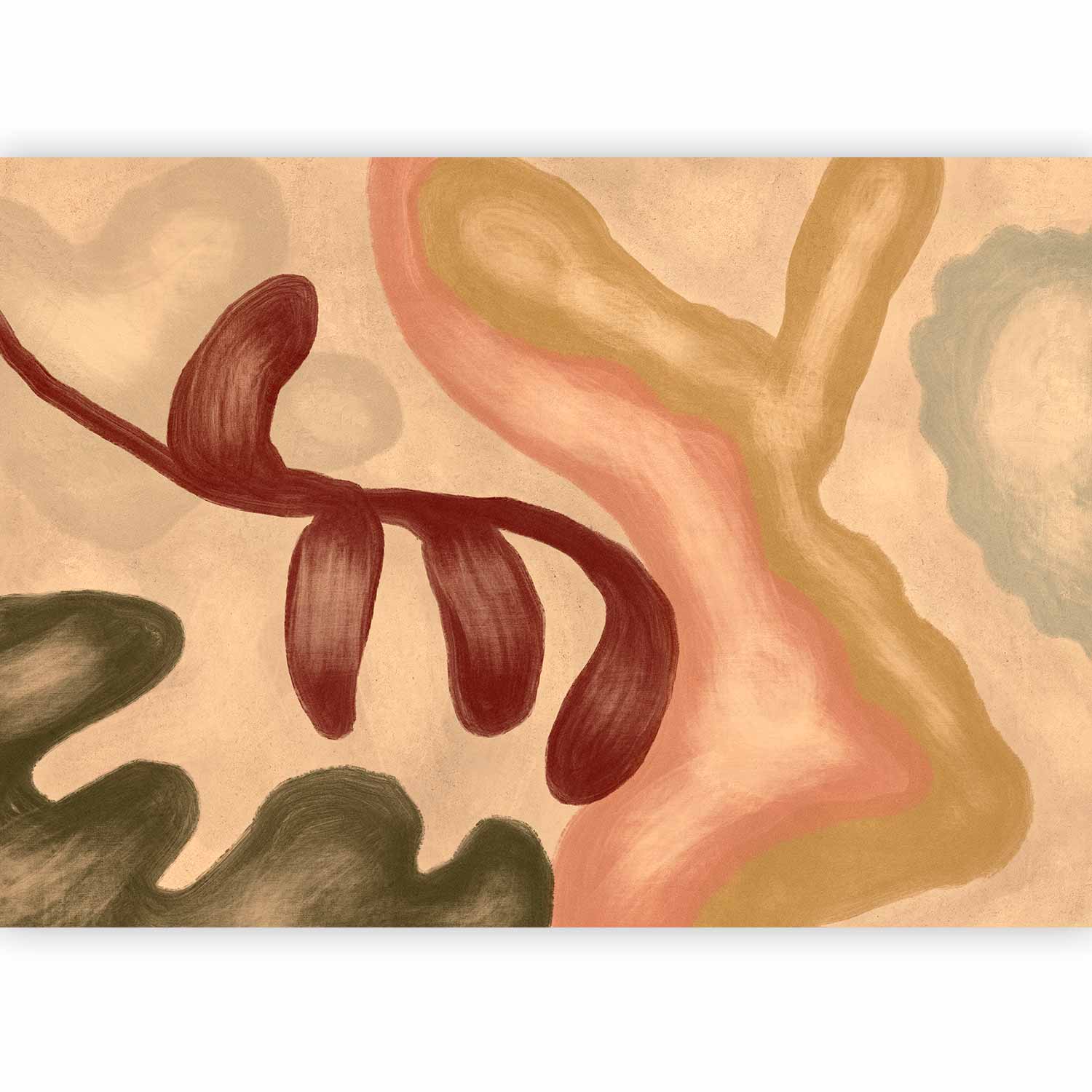 Colorful Abstract Shapes Lime Wash Wall Mural