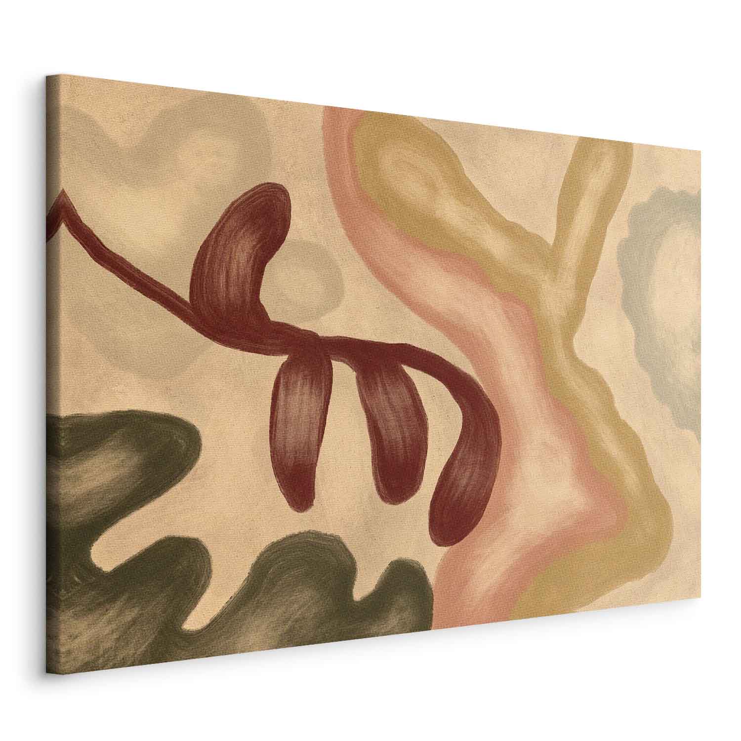 Lime Wash Colorful Abstract Shapes Canvas Print