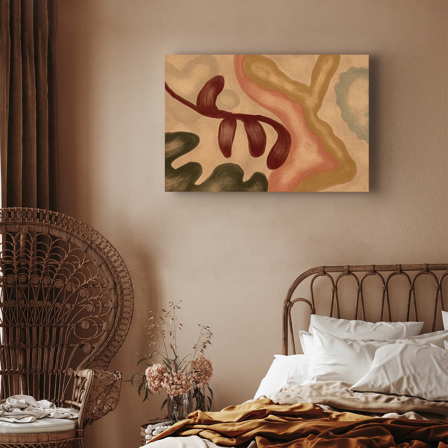 Lime Wash Colorful Abstract Shapes Canvas Print