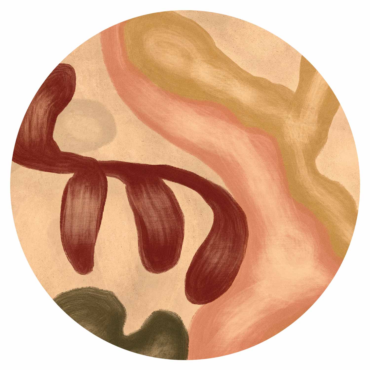 Abstract Colorful Shapes Round Wall Mural