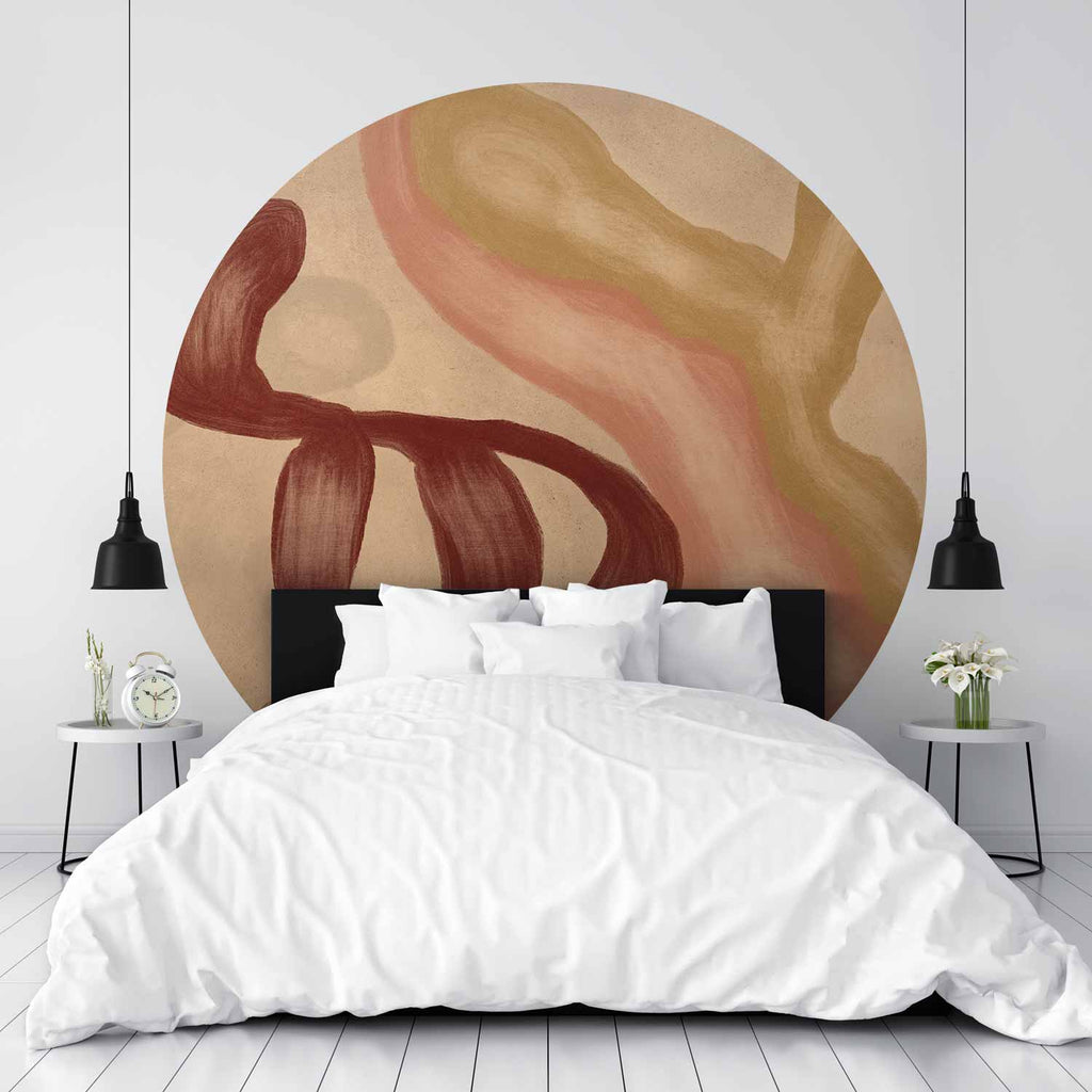 Abstract Colorful Shapes Round Wall Mural