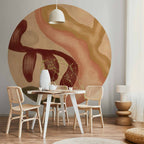 Abstract Colorful Shapes Round Wall Mural