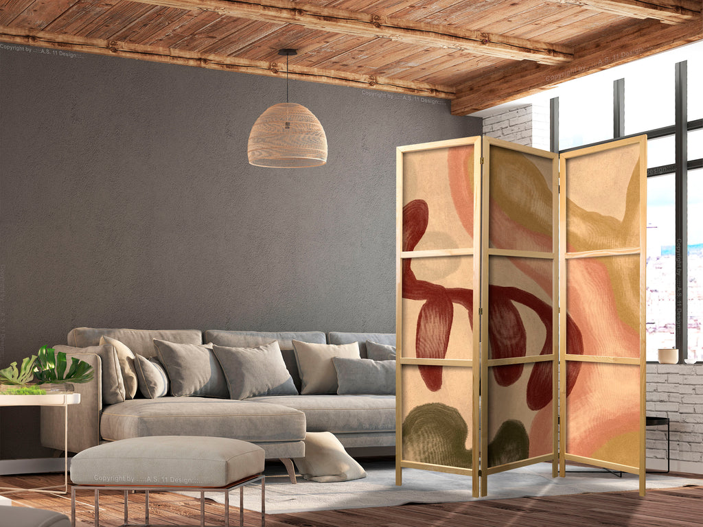 Japanese Room Divider with Unique Abstract Design