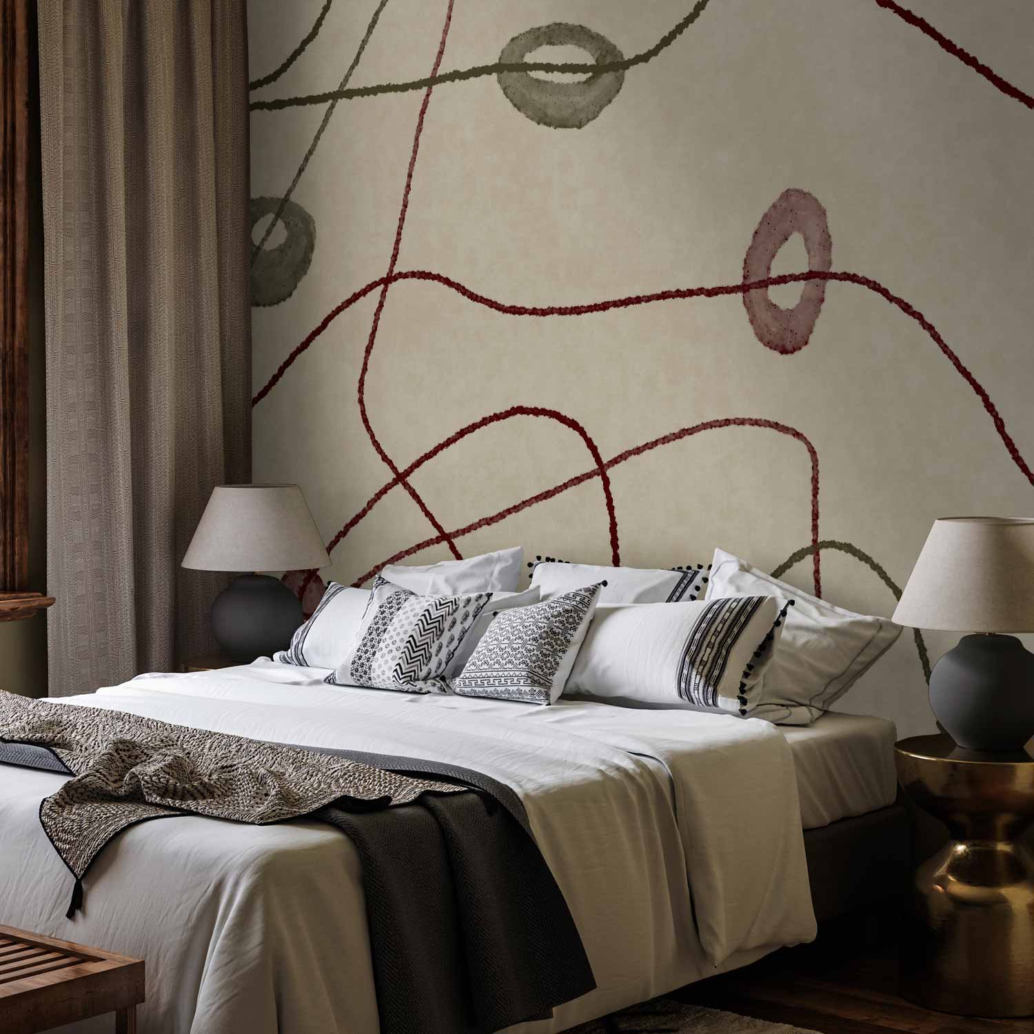 Abstract Bead Labyrinth Lines Wall Mural