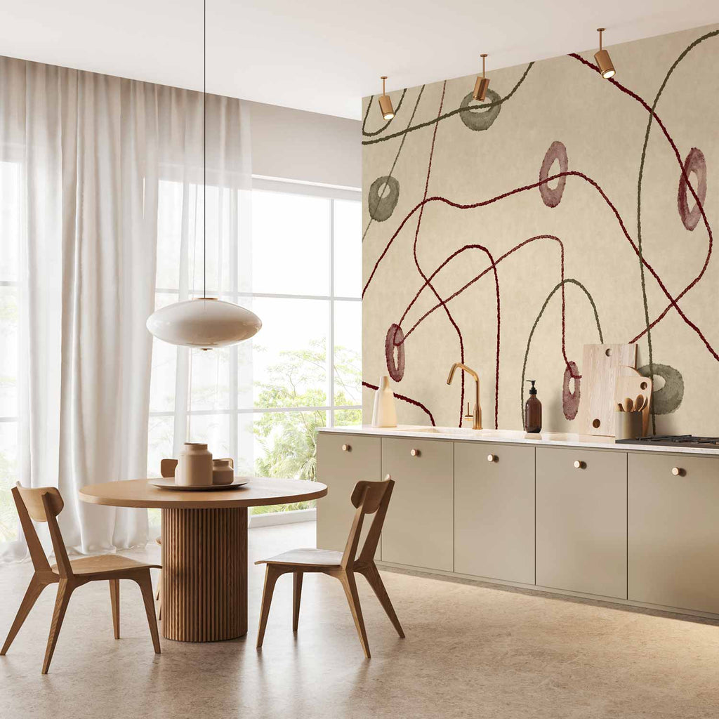 Abstract Bead Labyrinth Lines Wall Mural