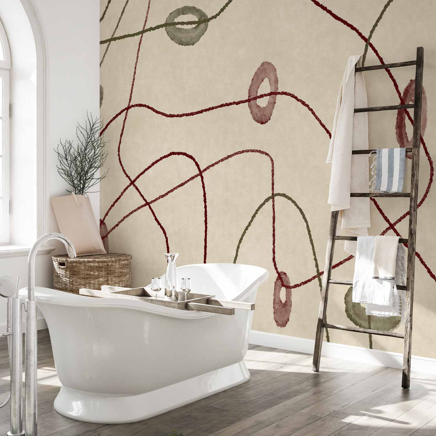 Abstract Bead Labyrinth Lines Wall Mural