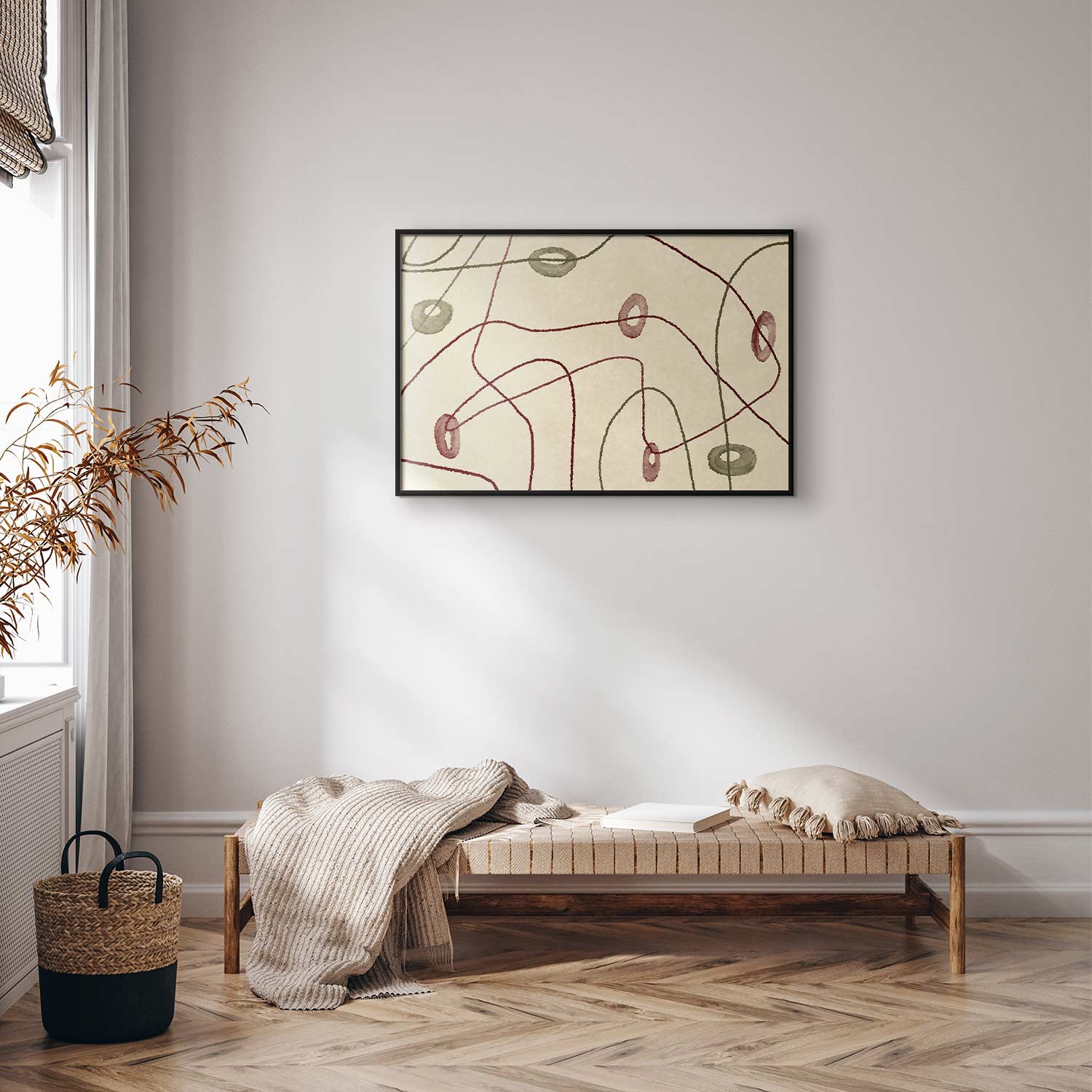 Abstract Bead Labyrinth Geometric Poster