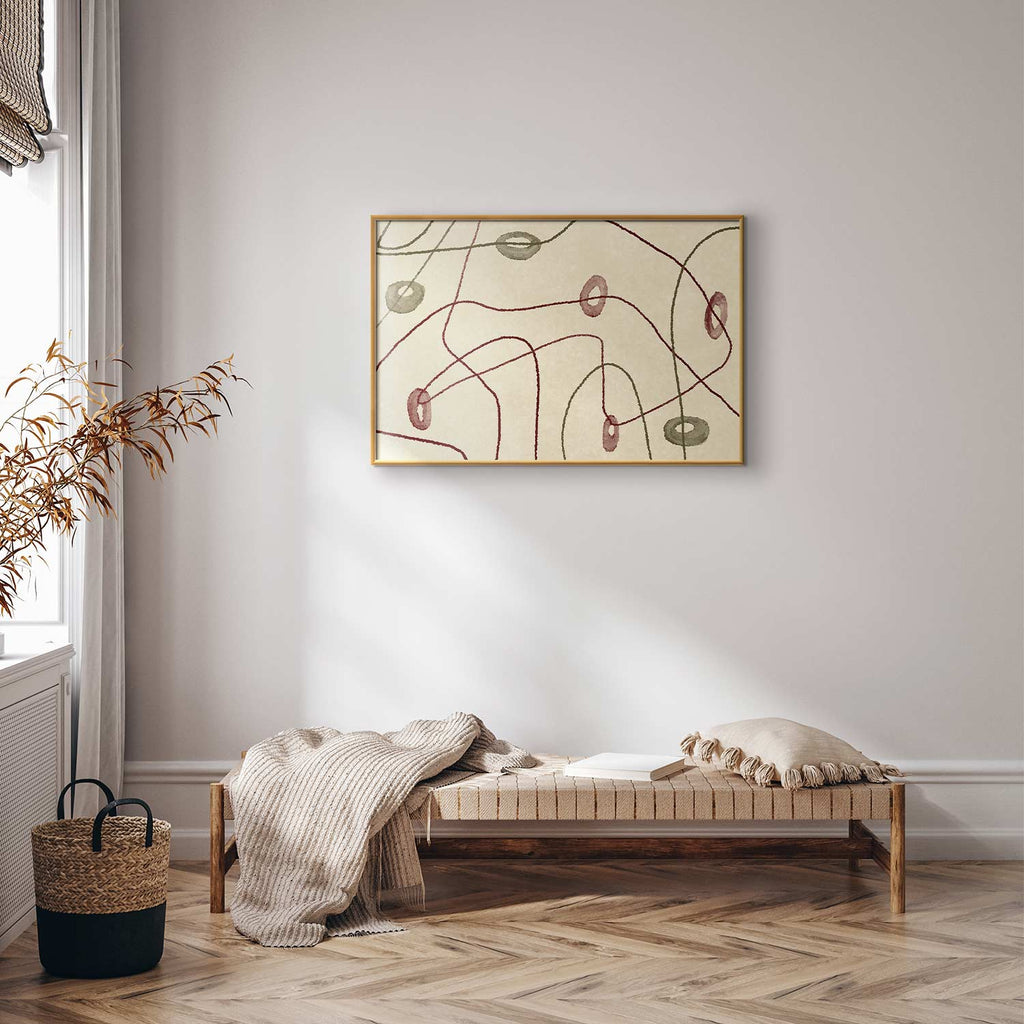 Abstract Bead Labyrinth Geometric Poster